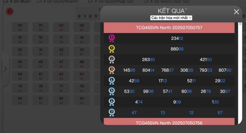 Dùng công cụ soi cầu tích hợp