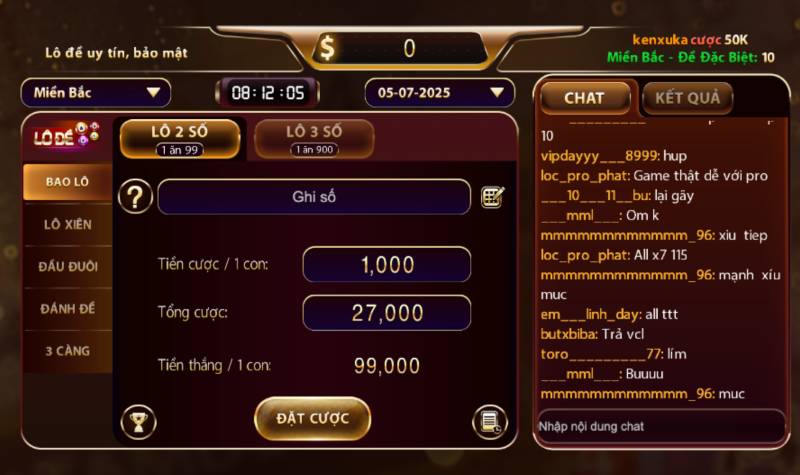 Sảnh truyền thống – Chơi lô đề chuẩn Bắc với cơ chế cổ điển